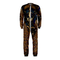 Peacock Plumage Bird Decorative Pattern Graceful Onepiece Jumpsuit (kids)