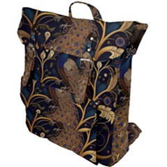 Peacock Plumage Bird Decorative Pattern Graceful Buckle Up Backpack by Ravend