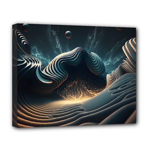 Ai Generated Swirl Space Design Fractal Light Deluxe Canvas 20  X 16  (stretched)