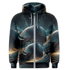 Ai Generated Swirl Space Design Fractal Light Men s Zipper Hoodie