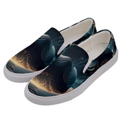 Ai Generated Swirl Space Design Fractal Light Men s Canvas Slip Ons