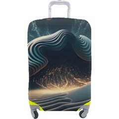 Ai Generated Swirl Space Design Fractal Light Luggage Cover (large)