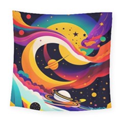 Ai Generated Moon Art Design Graphic Shape Square Tapestry (large)