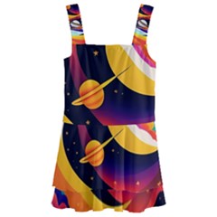 Ai Generated Moon Art Design Graphic Shape Kids  Layered Skirt Swimsuit by Ravend