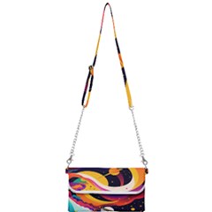 Ai Generated Moon Art Design Graphic Shape Mini Crossbody Handbag