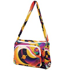 Ai Generated Moon Art Design Graphic Shape Front Pocket Crossbody Bag by Ravend