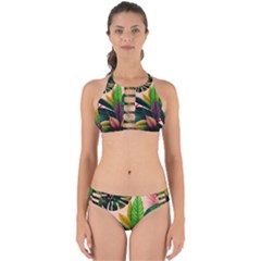 Ai Generated Tropical Leaves Foliage Wallpaper Perfectly Cut Out Bikini Set