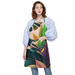 Ai Generated Tropical Leaves Foliage Wallpaper Pocket Apron