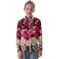 Ai Generated Roses Flowers Petals Bouquet Wedding Kids  Long Sleeve Shirt