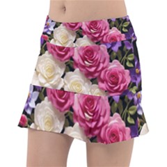 Ai Generated Roses Flowers Petals Bouquet Wedding Classic Tennis Skirt