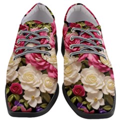 Ai Generated Roses Flowers Petals Bouquet Wedding Women Heeled Oxford Shoes by Ravend