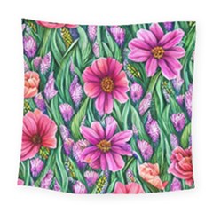 Cheerful And Cheery Blooms Square Tapestry (large) by GardenOfOphir
