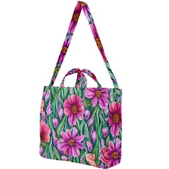 Cheerful And Cheery Blooms Square Shoulder Tote Bag by GardenOfOphir