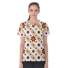 Background Floral Pattern Graphic Women s Cotton Tee