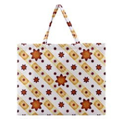 Background Floral Pattern Graphic Zipper Large Tote Bag