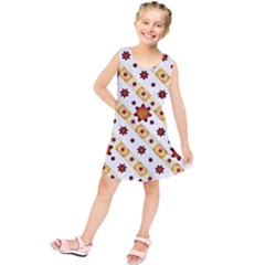 Background Floral Pattern Graphic Kids  Tunic Dress