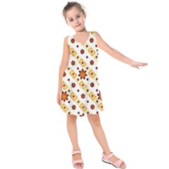 Background Floral Pattern Graphic Kids  Sleeveless Dress by Ravend