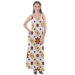 Background Floral Pattern Graphic Sleeveless Velour Maxi Dress