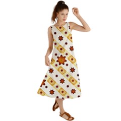 Background Floral Pattern Graphic Summer Maxi Dress