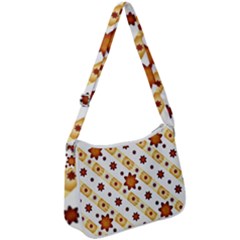 Background Floral Pattern Graphic Zip Up Shoulder Bag