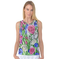 Celestial And Charming Florals Women s Basketball Tank Top by GardenOfOphir