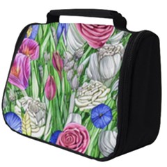 Celestial And Charming Florals Full Print Travel Pouch (big) by GardenOfOphir