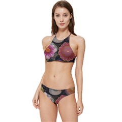 Ai Generated Floral Pattern Flowers Floral Banded Triangle Bikini Set