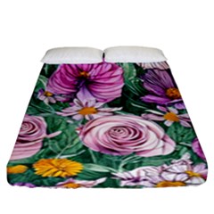 Budding And Captivating Flowers Fitted Sheet (king Size) by GardenOfOphir