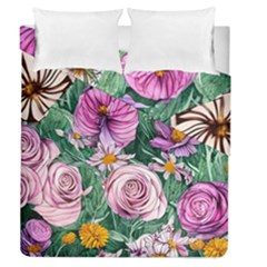 Budding And Captivating Flowers Duvet Cover Double Side (queen Size) by GardenOfOphir