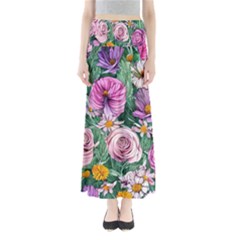 Budding And Captivating Flowers Full Length Maxi Skirt by GardenOfOphir
