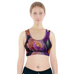 Ai Generated Flowers Plants Petals Buds Sports Bra With Pocket by Ravend