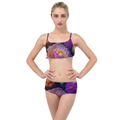 Ai Generated Flowers Plants Petals Buds Layered Top Bikini Set by Ravend