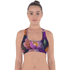 Ai Generated Flowers Plants Petals Buds Cross Back Hipster Bikini Top 