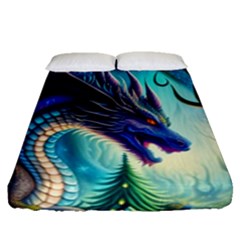 Ai Generated Dragon Fractal Art Texture Fitted Sheet (queen Size) by Ravend