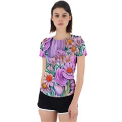 Bright And Brilliant Bouquet Back Cut Out Sport Tee by GardenOfOphir