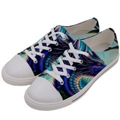 Ai Generated Dragon Fractal Art Texture Men s Low Top Canvas Sneakers