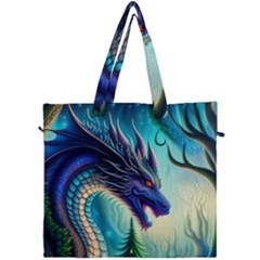 Ai Generated Dragon Fractal Art Texture Canvas Travel Bag