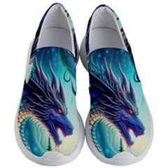 Ai Generated Dragon Fractal Art Texture Women s Lightweight Slip Ons by Ravend