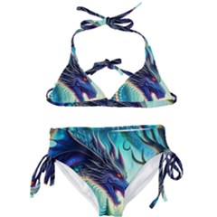 Ai Generated Dragon Fractal Art Texture Kids  Classic Bikini Set
