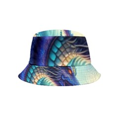 Ai Generated Dragon Fractal Art Texture Inside Out Bucket Hat (kids)