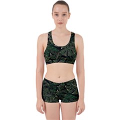 Monstera Plant Tropical Jungle Leaves Pattern Work It Out Gym Set