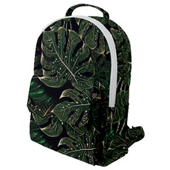 Monstera Plant Tropical Jungle Leaves Pattern Flap Pocket Backpack (small) by Ravend