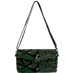 Monstera Plant Tropical Jungle Leaves Pattern Removable Strap Clutch Bag