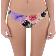 Brittle And Broken Blossoms Reversible Hipster Bikini Bottoms by GardenOfOphir