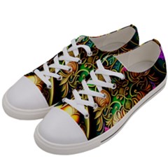 Ai Generated Paisley Pattern Feline Floral Women s Low Top Canvas Sneakers