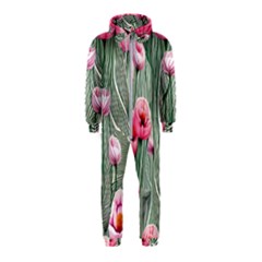 Pure And Radiant Watercolor Flowers Hooded Jumpsuit (kids) by GardenOfOphir