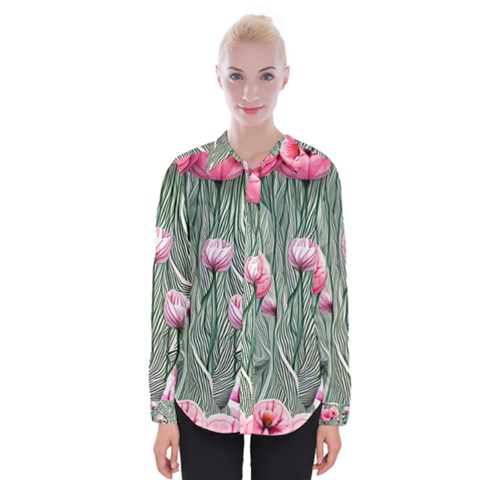 Pure And Radiant Watercolor Flowers Womens Long Sleeve Shirt by GardenOfOphir