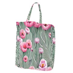 Pure And Radiant Watercolor Flowers Giant Grocery Tote by GardenOfOphir