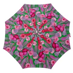 Mysterious And Enchanting Watercolor Flowers Straight Umbrellas