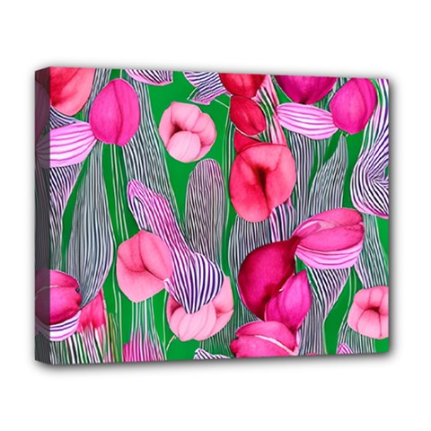 Mysterious And Enchanting Watercolor Flowers Deluxe Canvas 20  X 16  (stretched) by GardenOfOphir